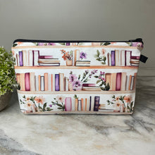 Load image into Gallery viewer, Pouch - Book Bookshelf White Lavender
