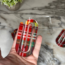 Load image into Gallery viewer, Jumbo Paperclip - Red &amp; Green Plaid
