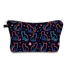 Load image into Gallery viewer, Pouch - Halloween Fall - Neon Cat Outline
