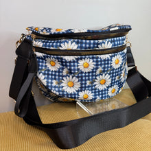 Load image into Gallery viewer, The Roni Nylon Crossbody - Blue Gingham Daisy Floral
