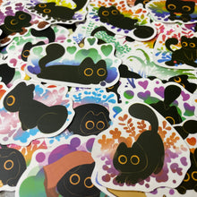 Load image into Gallery viewer, Stickers - Black Cats Colorful Splatter
