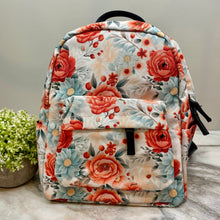 Load image into Gallery viewer, Mini Backpack - Floral, Light Blue Coral
