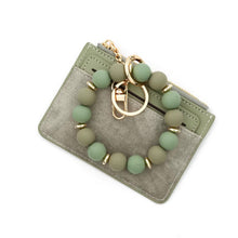 Load image into Gallery viewer, Denim Suede Bracelet Keychain &amp; Card Holder Wallet - PREORDER
