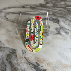 Jumbo Paperclip - White Background Floral - PREORDER