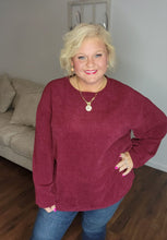 Load image into Gallery viewer, New Sarah Corded Crew-#4-Burgundy
