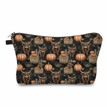 Load image into Gallery viewer, Pouch - Halloween Fall - Pumpkin Highland Cow
