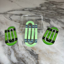 Load image into Gallery viewer, Jumbo Paperclip - Green Crayon - PREORDER
