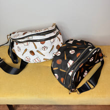 Load image into Gallery viewer, The Roni Nylon Crossbody - Baseball on Black
