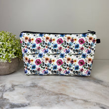 Load image into Gallery viewer, Pouch - Halloween Fall - Floral Skull on White
