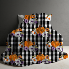 Load image into Gallery viewer, Blanket Halloween #37 - Plaid Pumpkin Floral - PREORDER ends 7/25
