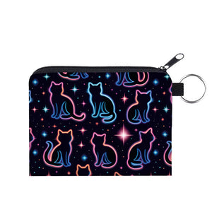 Mini Pouch - Neon Cat Outline