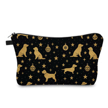 Load image into Gallery viewer, Pouch - Christmas Holiday - Dog Gold Black
