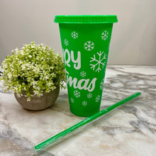 Load image into Gallery viewer, Plastic Tumbler - Christmas - Green #5
