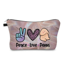 Load image into Gallery viewer, Pouch - Humor Adult, Peace Love Penis
