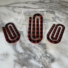 Load image into Gallery viewer, Jumbo Paperclip - Red &amp; Black Plaid
