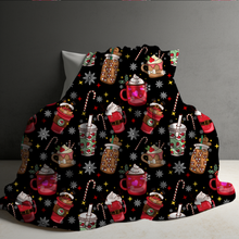 Load image into Gallery viewer, Blanket Christmas #9 - Coffee &amp; Candy Canes - PREORDER
