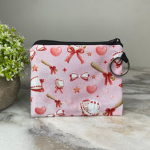 Load image into Gallery viewer, Mini Pouch - Baseball Bows
