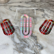 Load image into Gallery viewer, Jumbo Paperclip - Red &amp; Green Plaid
