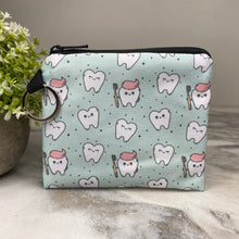 Load image into Gallery viewer, Mini Pouch - Tooth Toothbrush &amp; Toothpaste on Mint
