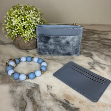 Load image into Gallery viewer, Denim Suede Bracelet Keychain &amp; Card Holder Wallet - PREORDER
