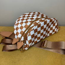 Load image into Gallery viewer, The Roni Nylon Crossbody - Checkered Camel
