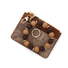 Load image into Gallery viewer, Denim Suede Bracelet Keychain &amp; Card Holder Wallet - PREORDER
