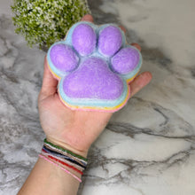 Load image into Gallery viewer, Squishy Toy - Giant Paw Taba - Rainbow Purple Paw
