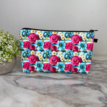 Load image into Gallery viewer, Pouch - Floral Pink Blue Cream
