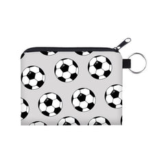 Load image into Gallery viewer, Mini Pouch - Soccer Balls on Grey
