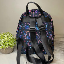 Load image into Gallery viewer, Mini Backpack - Cat Neon Outline

