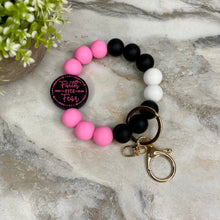 Load image into Gallery viewer, Silicone Bracelet Keychain - Religious, Faith Over Fear #2
