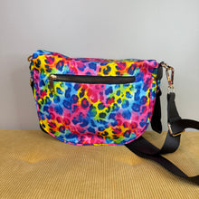 Load image into Gallery viewer, The Roni Nylon Crossbody - Bright Rainbow Animal Print
