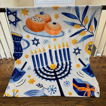 Load image into Gallery viewer, Blanket - White Hanukkah Holiday - PREORDER ENDS 10/10
