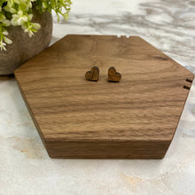 Load image into Gallery viewer, Wooden Stud Earrings - Slashed Heart
