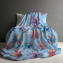 Load image into Gallery viewer, Blanket - Christmas - Snowflake on Blue - PREORDER ENDS 10/10
