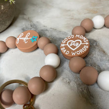 Load image into Gallery viewer, Silicone Bracelet Keychain - Mom Adult Fuck - Beige
