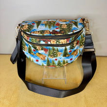 Load image into Gallery viewer, The Roni Nylon Crossbody - Christmas Winter Highland Cow
