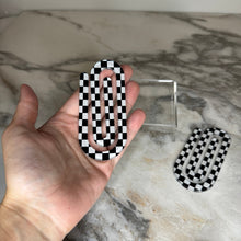 Load image into Gallery viewer, Jumbo Paperclip - Black White Checker - PREORDER
