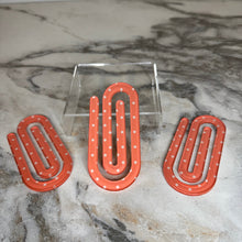 Load image into Gallery viewer, Jumbo Paperclip - Coral Polka Dot - PREORDER
