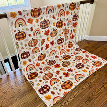 Load image into Gallery viewer, Blanket Halloween #2 - Plaid Pumpkins
