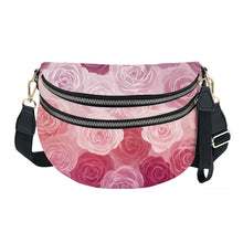 Load image into Gallery viewer, Bundled Set - Roni &amp; Pouch - Floral Pink Purple Ombré Roses
