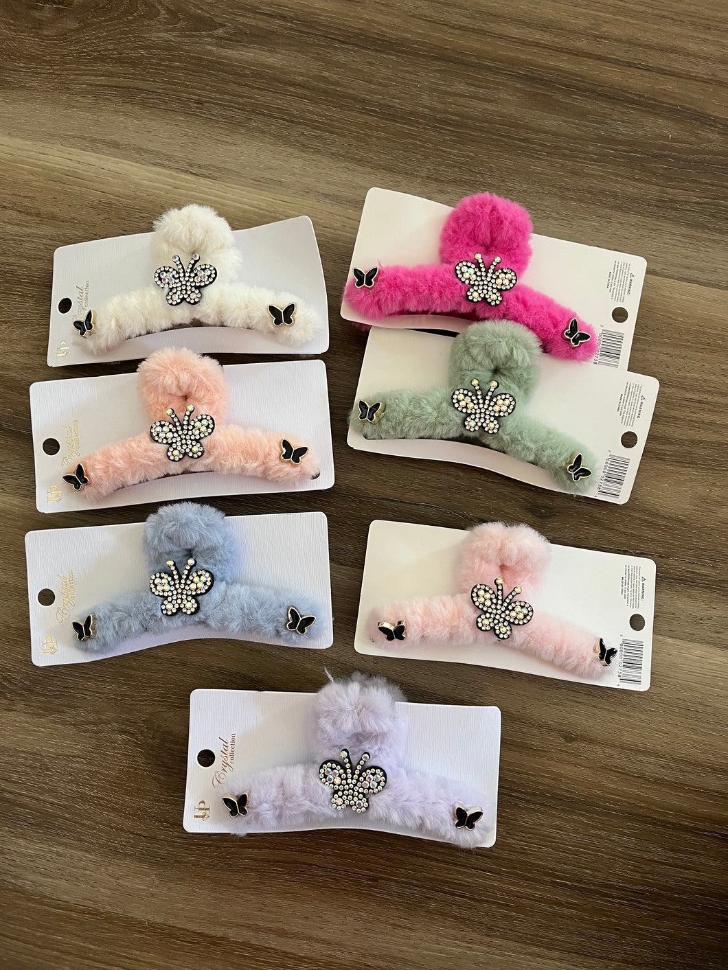 Fuzzy Butterfly Hair Clips