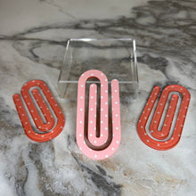 Load image into Gallery viewer, Jumbo Paperclip - Coral Polka Dot - PREORDER

