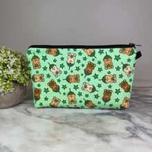 Load image into Gallery viewer, Pouch - Coffee, Green Star Bear
