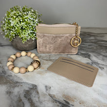 Load image into Gallery viewer, Denim Suede Bracelet Keychain &amp; Card Holder Wallet - PREORDER
