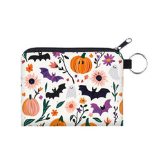Load image into Gallery viewer, Mini Pouch - Halloween - White Pumpkin Bat
