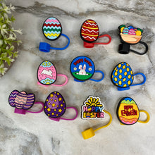 Load image into Gallery viewer, Silicone Straw Toppers Tumbler - Easter Egg Mix
