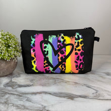 Load image into Gallery viewer, Pouch - Animal Print Rainbow Heart

