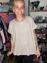 Load image into Gallery viewer, Melange Rolled Sleeve Tee
