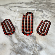Load image into Gallery viewer, Jumbo Paperclip - Red &amp; Black Plaid

